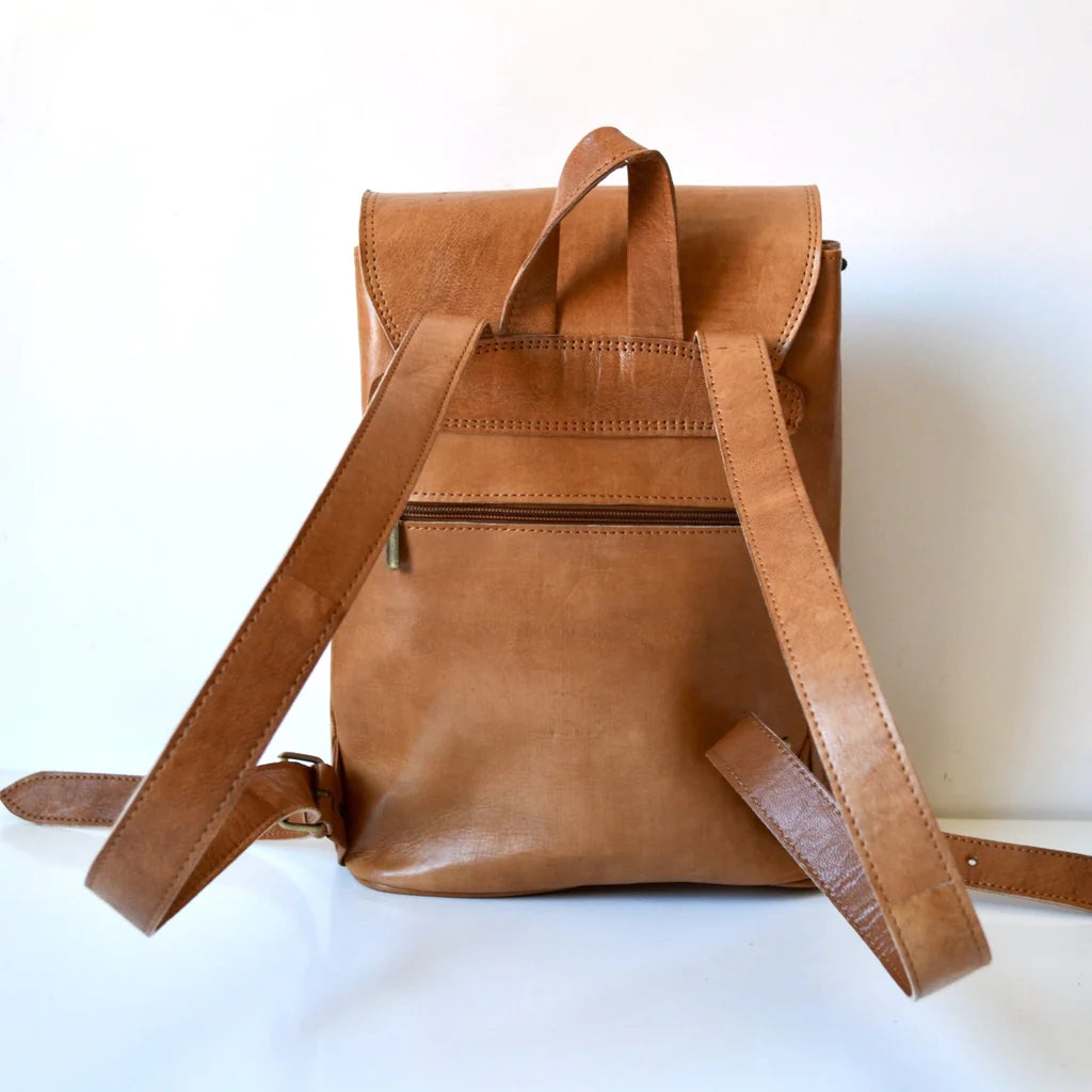 VIVIFY LEATHER HANDMADE BACKPACK &quot;FES&quot; HANDMADE ECO WITH NATUREL COLOR. Functional design: Thoughtfully designed, Practical compartments, Easy organization, Comfortable carry, Functional and stylish.