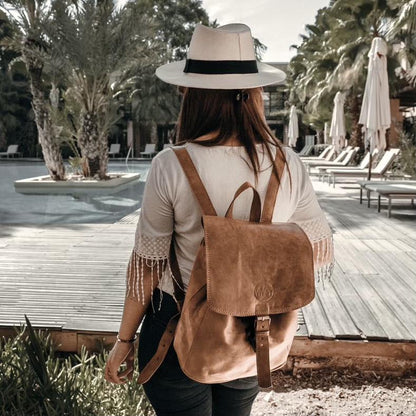 VIVIFY LEATHER HANDMADE BACKPACK &quot;FES&quot;. Vivify Leather Handmade Backpack &quot;Fes&quot;: Timeless elegance, Moroccan craftsmanship, Artisanal leatherwork, Functional design, Hand-stitched details, Premium materials, Classic charm, Exquisite craftsmanship.