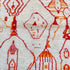 Azilal carpets, Moroccan, handwoven, traditional techniques, Berber-inspired, vibrant orange color, wool, natural dyes, intricate motifs, geometric patterns, cultural heritage, artisanal craftsmanship, unique design, textured, cozy, warm, eye-catching, tribal elements, bohemian, artistic, statement piece, home decor, exotic, luxurious, one-of-a-kind, berber spirit.