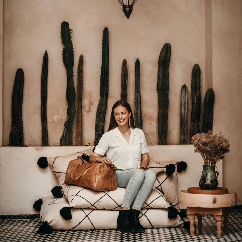 Explore with Confidence: With the Berber Weekender Travel Bag by your side, embark on your journeys with confidence, knowing you carry a piece of Moroccan artistry wherever you go.