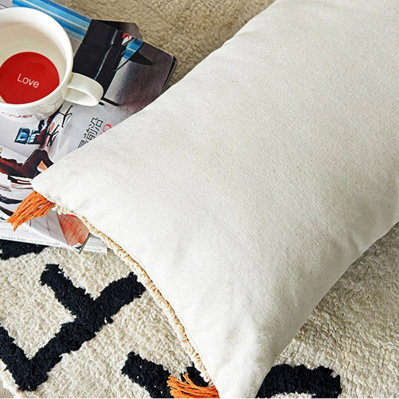 Cozy and stylish: Enjoy the perfect blend of comfort and style with this Berber pillow, as it effortlessly combines cozy warmth with a stylish and on-trend design. Timeless beauty: The Berber Handmade Orange &amp; Blue Pattern Pillow exudes timeless beauty, making it a versatile piece that can be cherished and enjoyed for years to come.