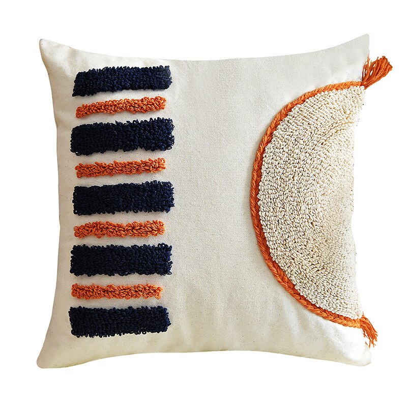 Artistic expression: The Berber Handmade Orange &amp; Blue Pattern Pillow is a true expression of artistic creativity, showcasing the talent and artistic vision of Berber artisans.