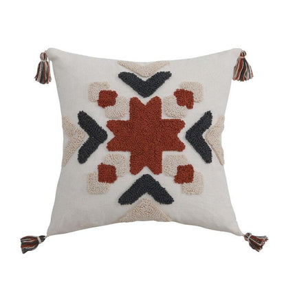 Moroccan-inspired Azilal pillow: Made with wool and featuring traditional motifs, this textured pillow brings a cozy and bohemian flair to any space. Its unique pattern and tribal elements make it a captivating statement piece.